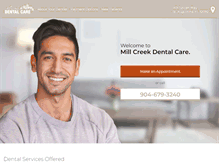 Tablet Screenshot of millcreekdentalcarefl.com